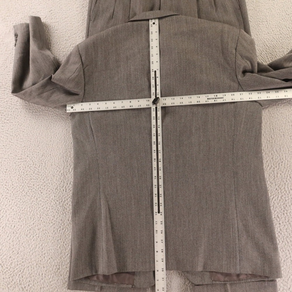 Corneliani Suit L 44R Gray Birdseye Check 100% Wool Made in Italy Pleated 36x30 - Picture 10 of 16